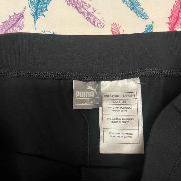 PUMA Kids Black and Gray Leggings - Picture 3 of 5